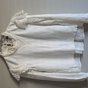 Final Sale...Sea New York Lace Sleeve And Back White Sweatshirt